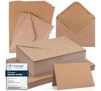 moinkerin 50 Piezas Cartulina Kraft A6 250g/m² Braun Con 50 Piezas C6 Sobres Papel 130g/m² para DIY,Invitaciones de boda,Tarjetas de Agradecimiento