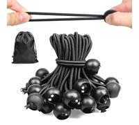 moinkerin 50 Piezas Pulpos Elasticos con Bola 10cm Cuerdas Elásticas con Gancho Resistente Cinchas de Amarre para Asegurar Equipajes, Bacas, Campamentos, Motos, Lonas