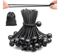 moinkerin 50 Piezas Pulpos Elasticos con Bola 15cm Cuerdas Elásticas con Gancho Resistente Cinchas de Amarre para Asegurar Equipajes, Bacas, Campamentos, Motos, Lonas