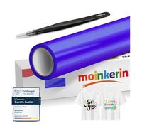 moinkerin Azul Real Vinilo Termoadhesivo Textil y Vinilo Textil Termoadhesivo 30.5x200cm con Pinza Acero - PVC para Planchar Camisetas DIY y Telas