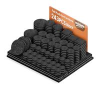 moinkerin Fieltro Adhesivo Muebles 243 Piezas Almohadillas de Fieltro Grosor 5mm Protector Patas Sillas para Pies de Muebles Antiarañazos & Reducción de Ruido Corte Cada Forma Negro