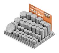 moinkerin Fieltro Adhesivo Muebles 243 Piezas Almohadillas de Fieltro Grosor 5mm Protector Patas Sillas para Pies de Muebles Antiarañazos & Reducción de Ruido Corte Cada Forma Gris