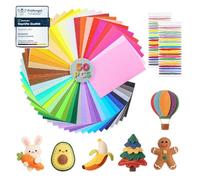 moinkerin Fieltro para Manualidades 50 Colores 20x30cm Hojas de Fieltro 1mm Fieltros para Manualidades,Trabajos Manuales de Bricolaje,Costura de Patchwork, Artesanías,Decoracioness(50 Piezas)