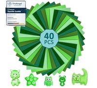 moinkerin Fieltro para Manualidades Verde 40 Piezas 20x30cm Hojas de Fieltro 1mm Fieltros para Manualidades,Trabajos Manuales de Bricolaje,Costura de Patchwork, Artesanías,Decoracioness(5 Colores)