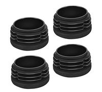 moinkerin MY0023-VC Tapones de láminas para Tubos Cuadrados, 4 Unidades, Tapones para Productos metálicos, sillas, sofás, mesas, estantes, Cubierta de Tubo Redondo, Tubo Redondo, Negro, 20 x 20 mm