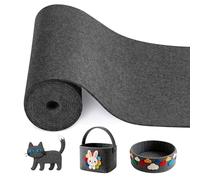 moinkerin Rollo de Fieltro 300cm x 30cm x 3mm Fieltro Por Metros para DIY,Manualidades,Patchwork,Bordad,Costura de Tela de Fieltro para Decoración,Manteles,Individuales (Gris Negro)