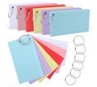 moinkerin Tarjetas 360 piezas 12,7 × 7,4 cm multicolor con 6 anillas - para aprendizaje, hogar y oficina