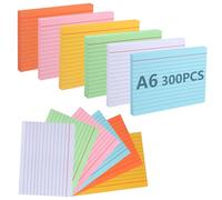 moinkerin Tarjetas A6 300 piezas 14,8 × 10,5 cm multicolor - tarjetas rayadas para aprendizaje, hogar y oficina