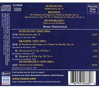 Moiseiwisch - SCHUMANN : Scènes d'enfants / BRAHMS : 25 Variations et fugue un thème de Haendel / MOUSSORGSKY : Tableaux d'une exposition