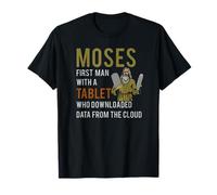 Moisés, el Primer Hombre con una Tableta - Humor bíblico tecnológico Camiseta