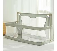 Moisés for bebé 3 en 1, cama for dormir for bebé, moisés for dormir junto a la cama con ventana de malla visible y transpirable, funda de forro suave y lavable(Light Green)