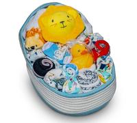 Moisés nuevo juego de regalo para bebé, juego de canastilla para bebé con 17 piezas únicas para recién nacidos esenciales para futuras mamás y nuevos padres, azul - Nikki's Gift Baskets