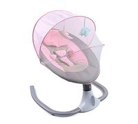 Moisés para bebé, silla eléctrica con 4 ajustes de velocidad, con reproductor de mp3, mando a distancia, funda de asiento plegable, extraíble y lavable (rosa)