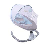 Moisés para bebé, silla eléctrica con 4 ajustes de velocidad, con reproductor de mp3, mando a distancia, funda de asiento plegable, extraíble y lavable (azul)
