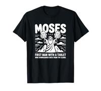 Moisés Primer Hombre con una Tableta Que descargó Datos Camiseta