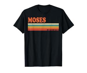 Moisés Retro Personalizado Nombre Vintage Rayas Camiseta