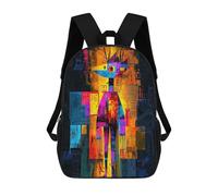 Moisky Self-Portrait - Abstract Geometric Vision Mochilas Para Niños, Mochilas Escolares Personalizadas En 3D Para Niños Y Niñas, Mochilas Escolares Grandes, Mochilas Informales Para El Día A Día 17in