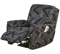 moismk 1/2/3 Plazas Funda para Sillón Reclinable Elástica, 4/6/8 Piezas con Bolsillos Laterales - Antideslizante, Extraíble y Lavable(Color 12,1 Person (4 Pieces))