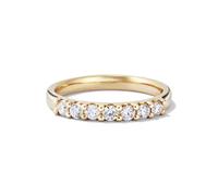Moissanite Anillo de compromiso para mujer, oro amarillo de 9 K/14 K, media eternidad, regalo de cumpleaños, 53 (16.9), Moissanita