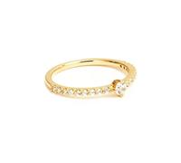 Moissanite Anillo de oro, alianzas para mujer, oro amarillo de 9 K/14 K, media eternidad, moda elegante, 50 (15.9), Moissanita
