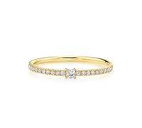 Moissanite Anillo de oro, alianzas para mujer, oro amarillo de 9 K/14 K, media eternidad, regalo de cumpleaños, 50 (15.9), Moissanita