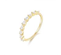 Moissanite - Anillo de oro amarillo de 9 K/14 K, media eternidad, regalo de cumpleaños, 62 (19.7), Moissanita