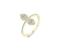Moissanite Anillo de oro, bandas de oro amarillo de 9 K/14 K, gotas de agua, para mujer, regalo de cumpleaños, 14, Moissanita