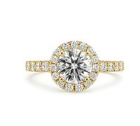 Moissanite Anillo de oro blanco, alianzas modernas, redondas, con moissanita, 9 K, 14 K, 18 K, oro blanco, 16, Oro amarillo 585 de 14 quilates, Moissanita