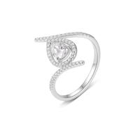 Moissanite Anillo de oro blanco, anillo de boda para mujer, gotitas de oro blanco de 9 quilates, alianzas de compromiso