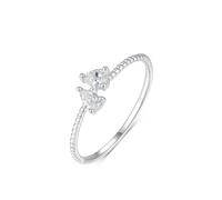 Moissanite Anillo de oro blanco, anillos de boda modernos, gotitas de oro blanco de 9 quilates, anillo de compromiso