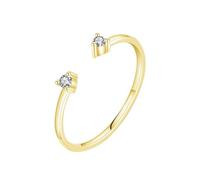 Moissanite Ring Gold, Hochzeitsringe Frauen 9K/14K Gelbgold verstellbarer Schmuck für Damen, 16, Moissanita