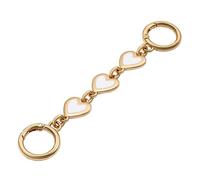 MOISTRI Cadena Extensora de Bolso Corazón Colgantes para Bolsos Extensor de Correa de Bolso Reemplazo para Accesorios de Bolsos Cadena de plata Blanco