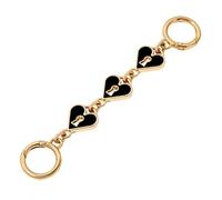 MOISTRI Extensores de Correa para Bolsos Corazón Extensor Cadena de Oro Reemplazo de Correa de Bolso Accesorios para Bolsos Encantos negro