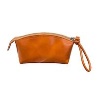 MOISTRI Pochette Muñeca Curva Mini Mujer Maquillaje Esenciales | Cuero Suave, Cierre Cremallera, Banda Muñeca Anudada, Ocasiones Especiales