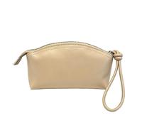 MOISTRI Pochette Muñeca Curva Mini Mujer Maquillaje Esenciales | Cuero Suave, Cierre Cremallera, Banda Muñeca Anudada, Ocasiones Especiales