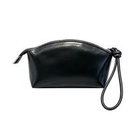 MOISTRI Pochette Muñeca Curva Mini Mujer Maquillaje Esenciales | Cuero Suave, Cierre Cremallera, Banda Muñeca Anudada, Ocasiones Especiales