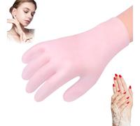 Moisturizing Gloves for Repairing Dry Cracked, Women's Hand Care Silicone Gloves, Moisturizing Exfoliating Silicone Hand Mask, Spa Gel Gloves, Silicone Moisturizing Gloves (Pink)