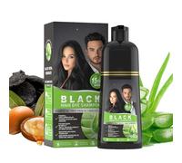 Moisturizing Hair Dye Shampoo, Anti-Gray Formula, Instant Gray Coverage, Scented Daily Care, Long Lasting Color, Black/Grey, Ideal for Home Salon, Men Women Use