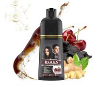 Moisturizing Hair Dye Shampoo, Anti-Gray Formula, Instant Gray Coverage, Scented Daily Care, Long Lasting Color, Black/Grey, Ideal for Home Salon, Men Women Use