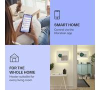 Mojave 1000 calentador inteligente 2 en 1 Convector de infrarrojos 120 x 60 cm 1000 W con luz RGB Klarstein