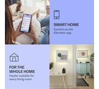 KLARSTEIN Radiador Electrico Bajo Consumo Infrarrojos, Estufa Pared 500W, App y WiFi, Detección Ventana Abierta, Temporizador, IP44, Emisor Termico, Radiadores Bajo Consumo Electricos sin CO2