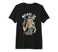 Mojave CA USA Cowgirl con diseño de Pistola Estilo Occidental Camiseta Premium