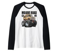 Mojave Road California Nevada Overlanding Diseño de Dibujos Animados Camiseta Manga Raglan