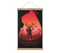MOJDI Scroll Yoko Littner Gurren Lagann Perchas Póster DIY Decoración de Tela de Pared Pintura Colgante Marco Kit Soporte para Sala de estar