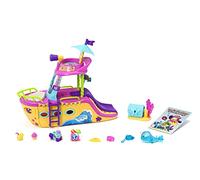 MOJI POPS Boat Party - Incluye 1 Barco, 1 Cofre del Tesoro con Llave, 2 MojiPops exclusivos y Gran Variedad de Accesorios