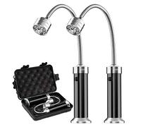 MojiDecor Luz de Parrilla, 2 Unidades MagnéTico 360 Grado Ajustable Llevó LáMpara de Luz con LED para Exteriores, Barbacoa, Accesorio, Negro
