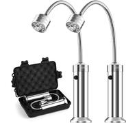 MojiDecor Luz para barbacoa, lámpara magnética para barbacoa, juego de luces para barbacoa al aire libre, accesorios para barbacoa, lámpara de trabajo, funciona con pilas, ángulo de rotación de 360