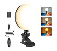 Mojimdo 159 LED Video Conferencia Luz, 3 Colores y 5 Brillo de Luz de Vídeo Clip en Monitor, Temporizador de Ajuste de Luz Webcam para Reuniones, Videollamadas, Live Streaming-USB Adaptador Incluido