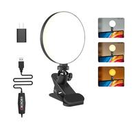 Mojimdo 97LED Video Conferencia Luz, 3 Colores y 5 Brillo de Luz de Vídeo Clip en Monitor, Temporizador de Ajuste de Luz Webcam para Reuniones, Videollamadas, Live Streaming-USB Adaptador Incluido
