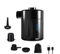 Mojimdo Bomba de aire eléctrica portátil para inflables, bomba de aire de batería recargable para cama de aire 2 en 1, mini bomba de vacío portátil con 4 boquillas de aire y bolsa de almacenamiento